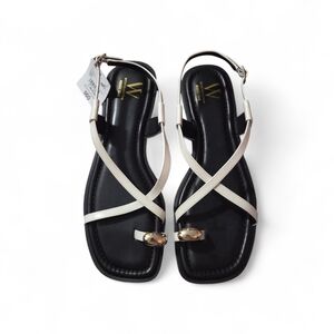 Worthington Black and Cream Sandals